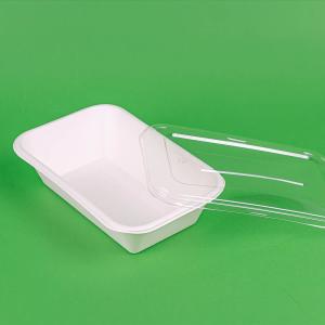 Bol dreptunghiular, bio din trestie de zahar cu capac 32 oz 50 buc/set