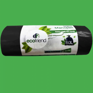 SACI MENAJERI NEGRI ECOFRIEND 60L, 15 BUC/ROLA